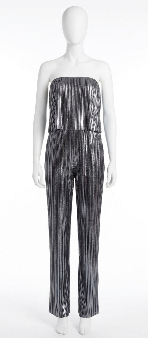 NEW AMANDA UPRICHARD collina jumpsuit in gunmetal